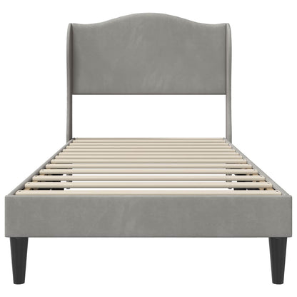 Bedframe met hoofdeinde Lichtgrijs 80 x 200 cm Fluweel