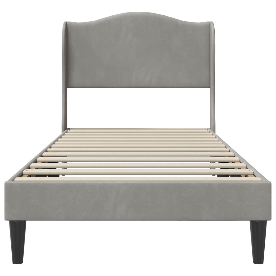 Bedframe met hoofdeinde Lichtgrijs 80 x 200 cm Fluweel