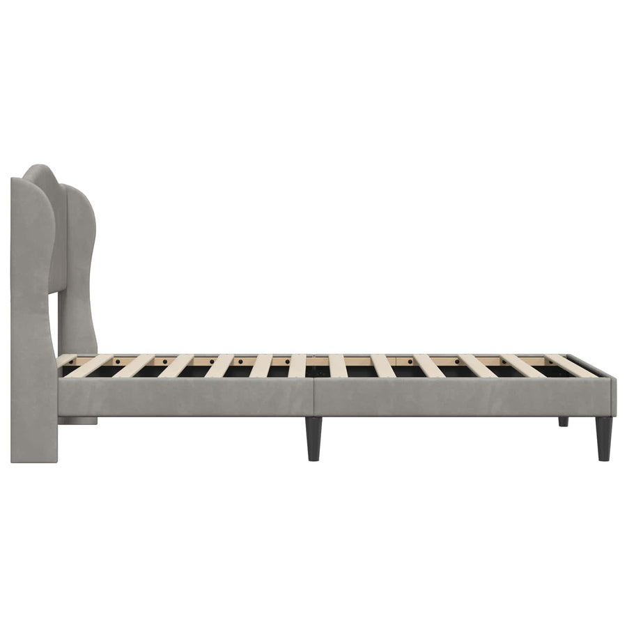 Bedframe met hoofdeinde Lichtgrijs 80 x 200 cm Fluweel