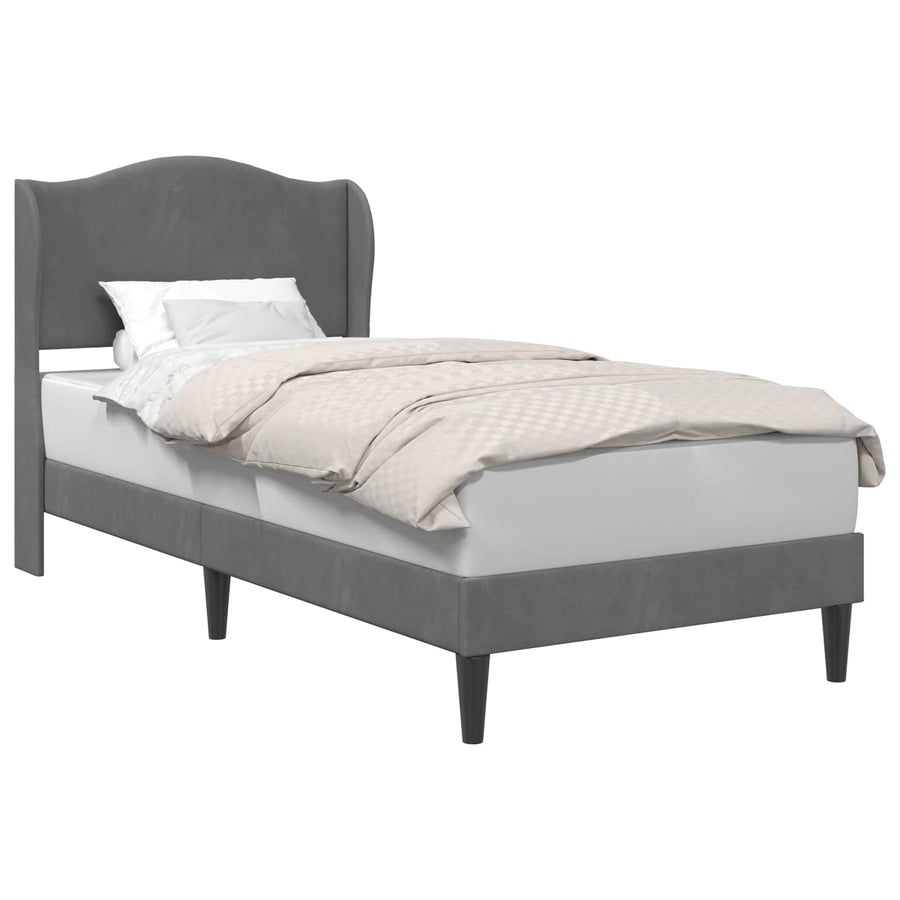 Bedframe met hoofdeinde Donkergrijs 80 x 200 cm Fluweel