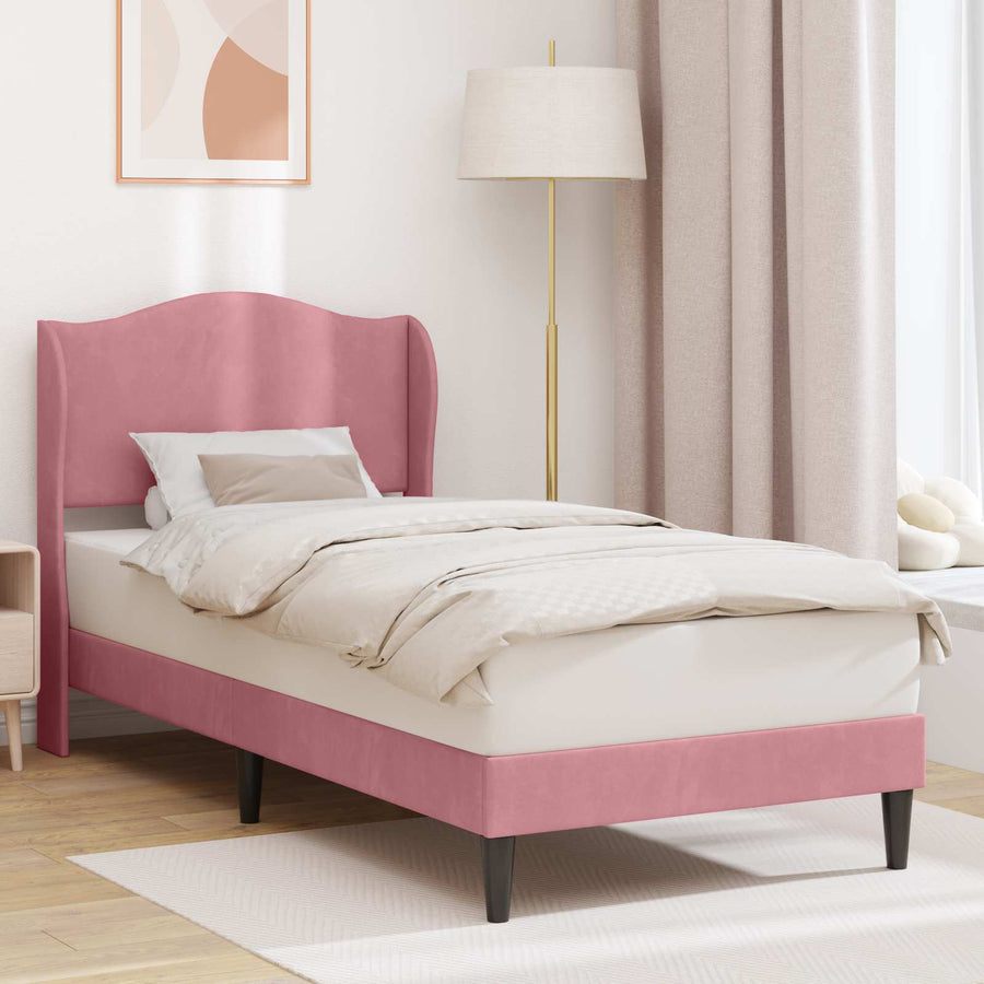 Bedframe met hoofdeinde Roze 80 x 200 cm Fluweel