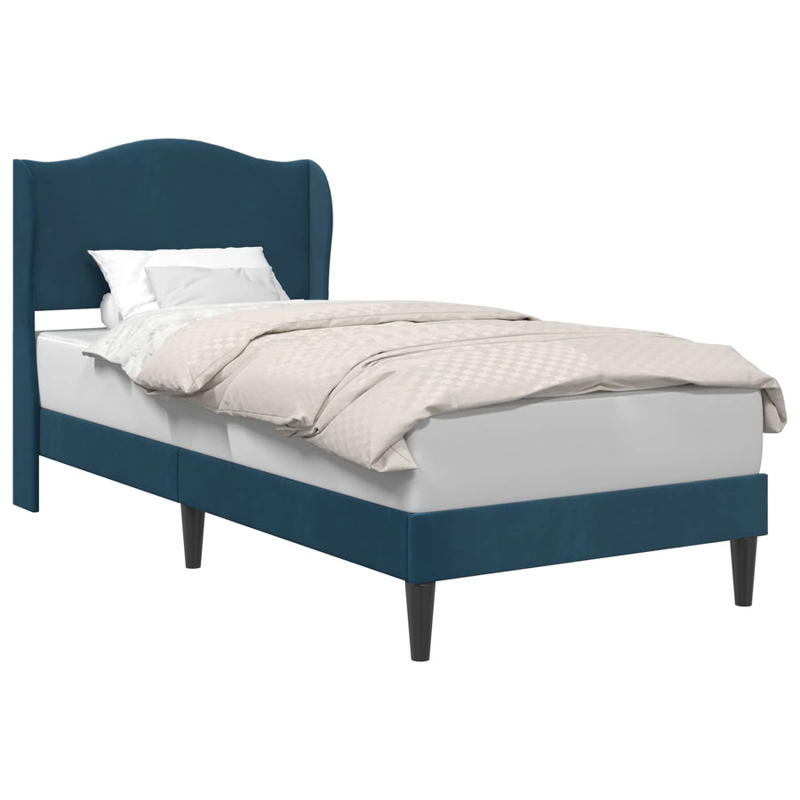Bedframe met hoofdeinde Blauw 80 x 200 cm Fluweel