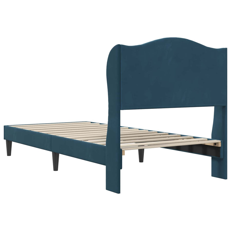 Bedframe met hoofdeinde Blauw 80 x 200 cm Fluweel
