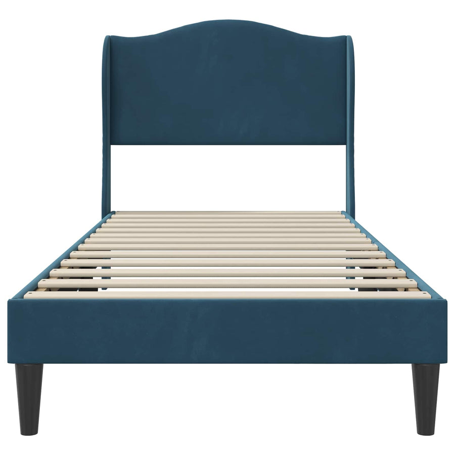 Bedframe met hoofdeinde Blauw 80 x 200 cm Fluweel