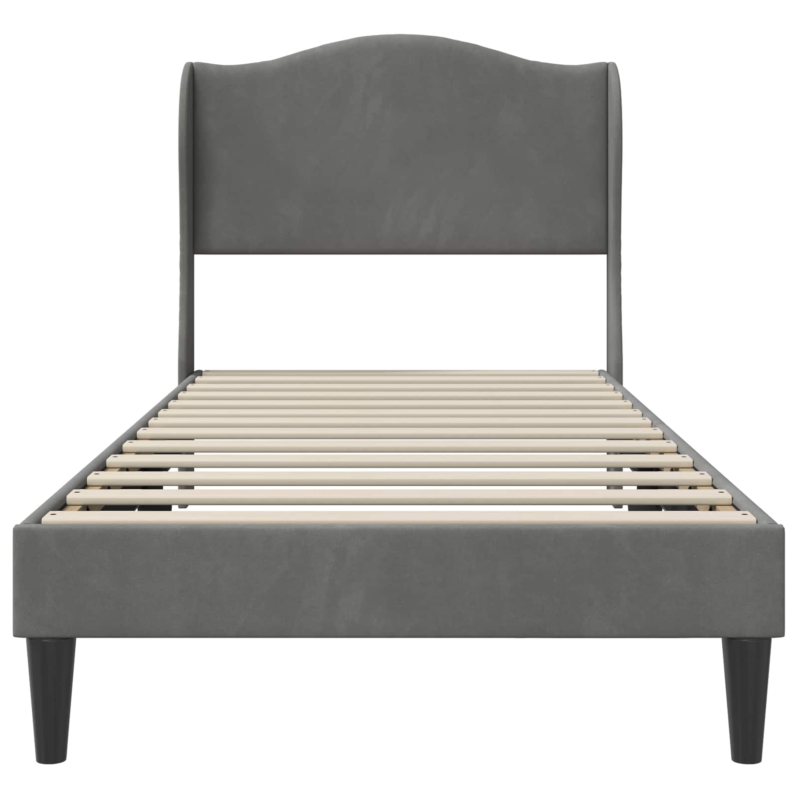 Bedframe met hoofdeinde Donkergrijs 90 x 190 cm Fluweel