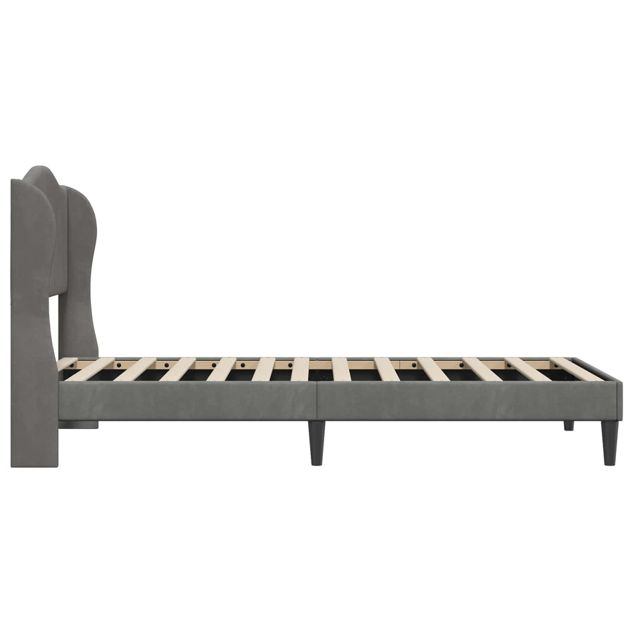 Bedframe met hoofdeinde Donkergrijs 90 x 190 cm Fluweel