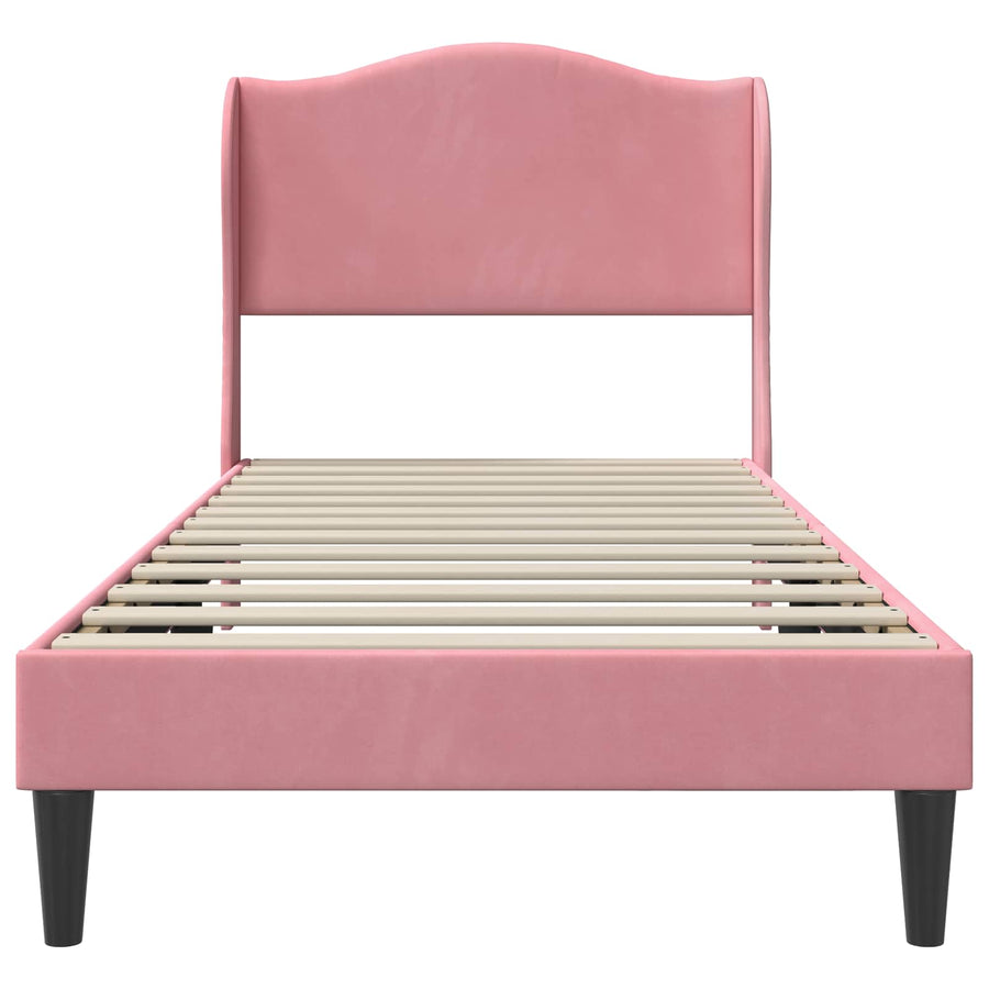Bedframe met hoofdeinde Roze 90 x 190 cm Fluweel