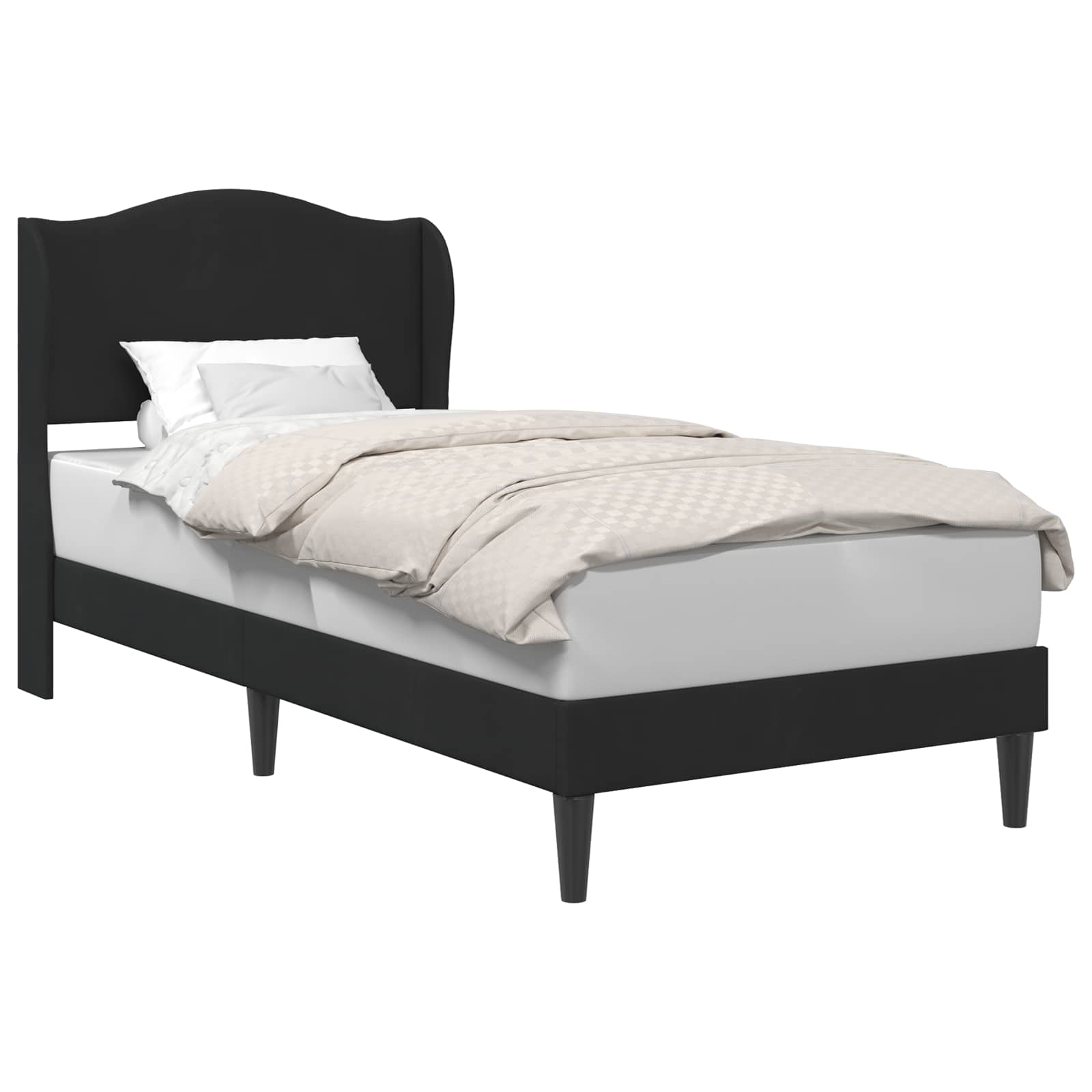 Bedframe met hoofdeinde Zwart 90 x 190 cm Fluweel