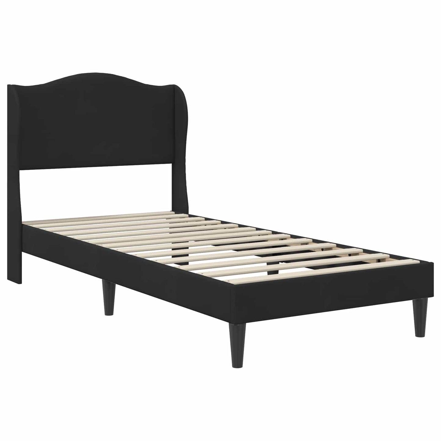 Bedframe met hoofdeinde Zwart 90 x 190 cm Fluweel