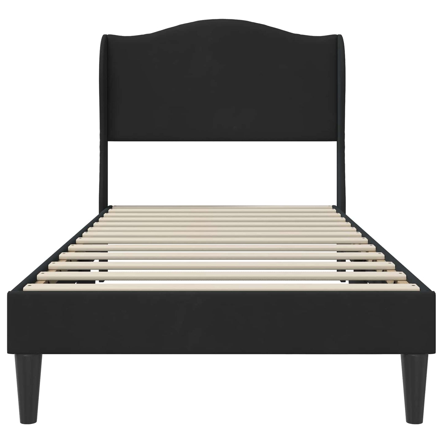 Bedframe met hoofdeinde Zwart 90 x 190 cm Fluweel