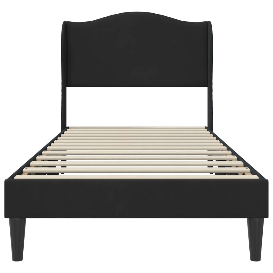 Bedframe met hoofdeinde Zwart 90 x 190 cm Fluweel