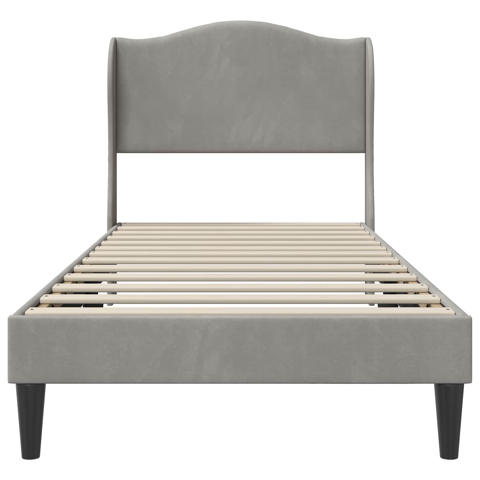 Bedframe met hoofdeinde Lichtgrijs 90 x 200 cm Fluweel