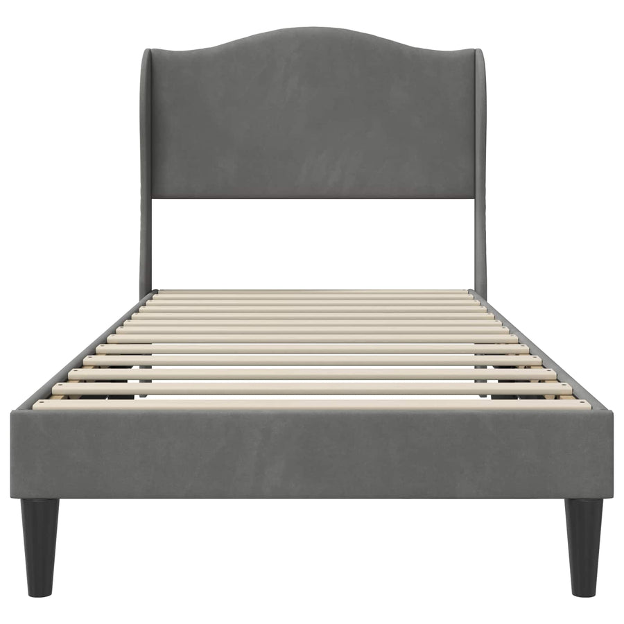 Bedframe met hoofdeinde Donkergrijs 90 x 200 cm Fluweel