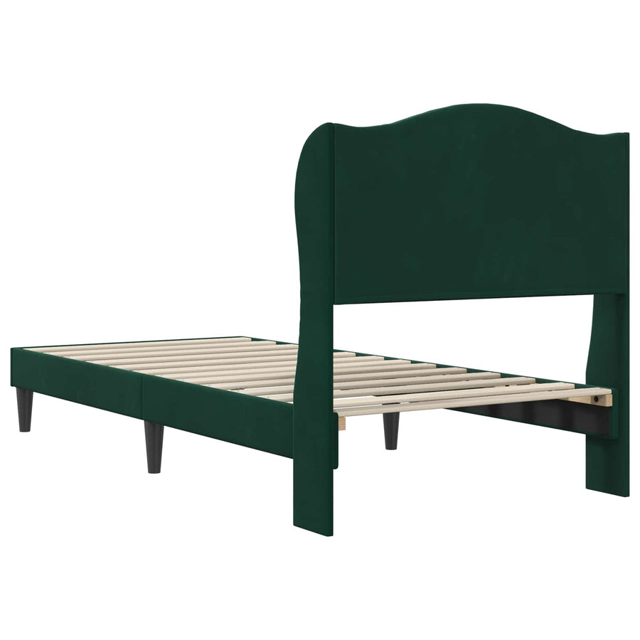 Bedframe met hoofdeinde Donkergroen 90 x 200 cm Fluweel