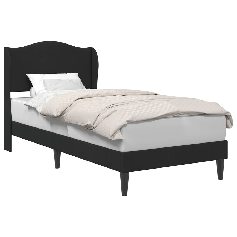 Bedframe met hoofdeinde Zwart 90 x 200 cm Fluweel