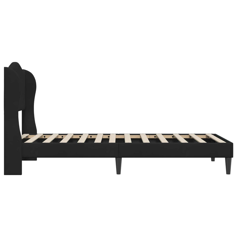 Bedframe met hoofdeinde Zwart 90 x 200 cm Fluweel