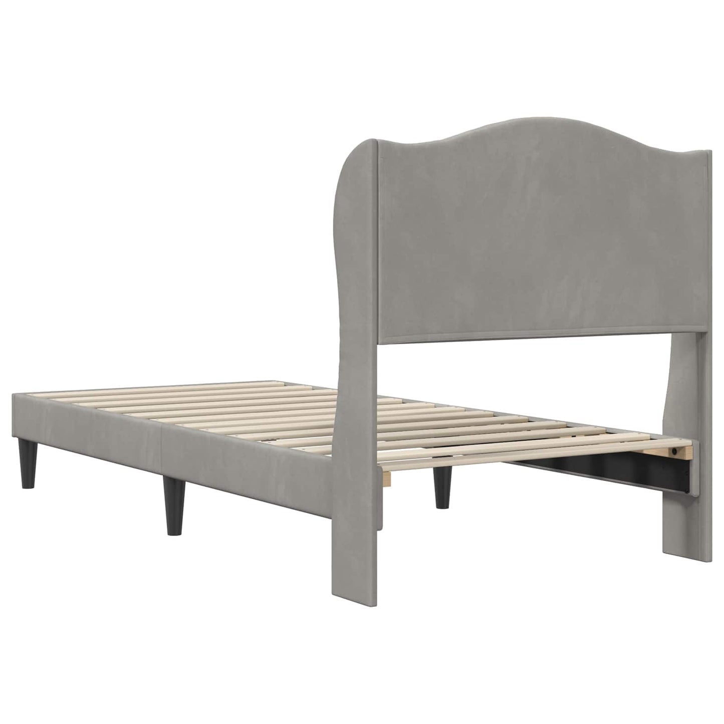 Bedframe met hoofdeinde Lichtgrijs 100 x 200 cm Fluweel