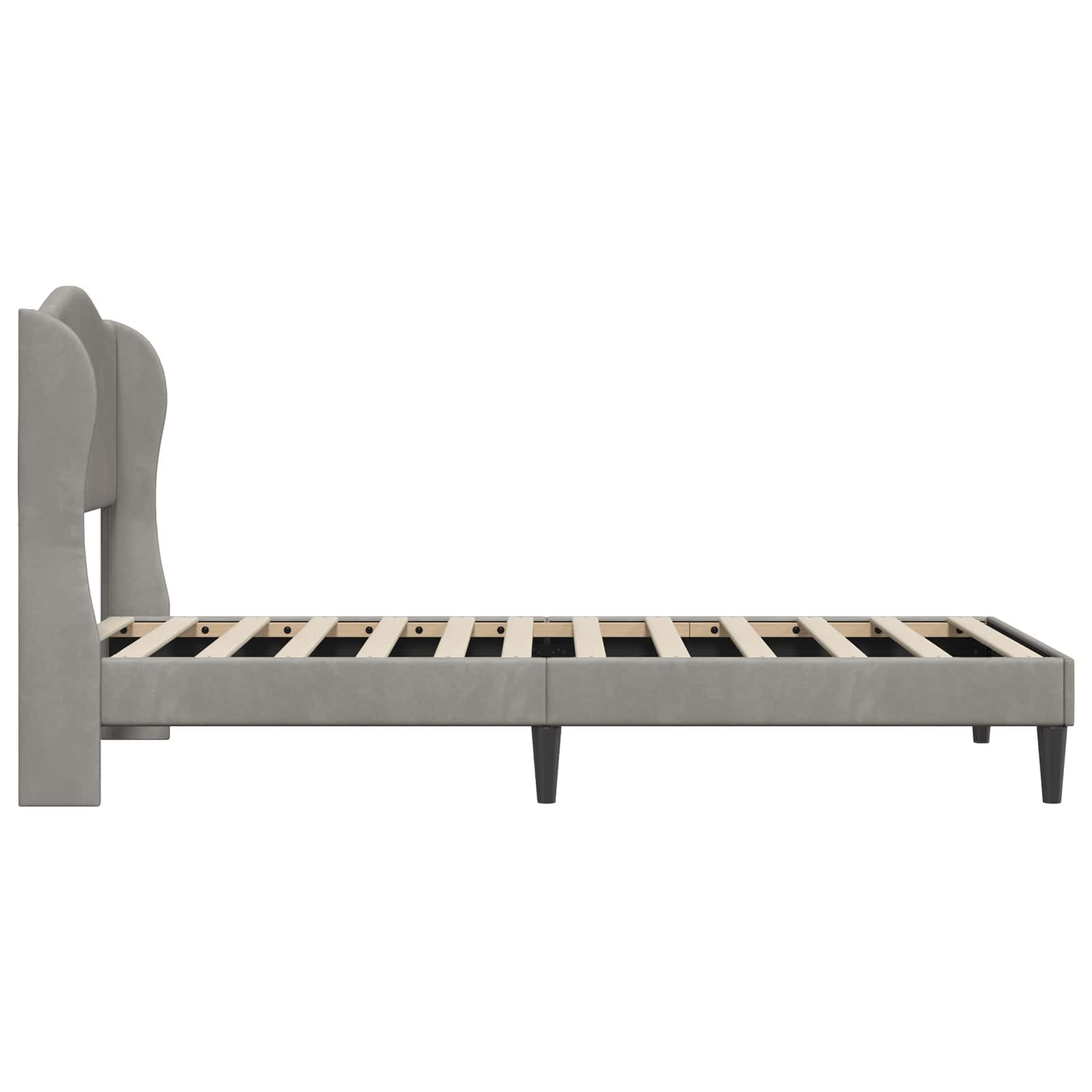 Bedframe met hoofdeinde Lichtgrijs 100 x 200 cm Fluweel