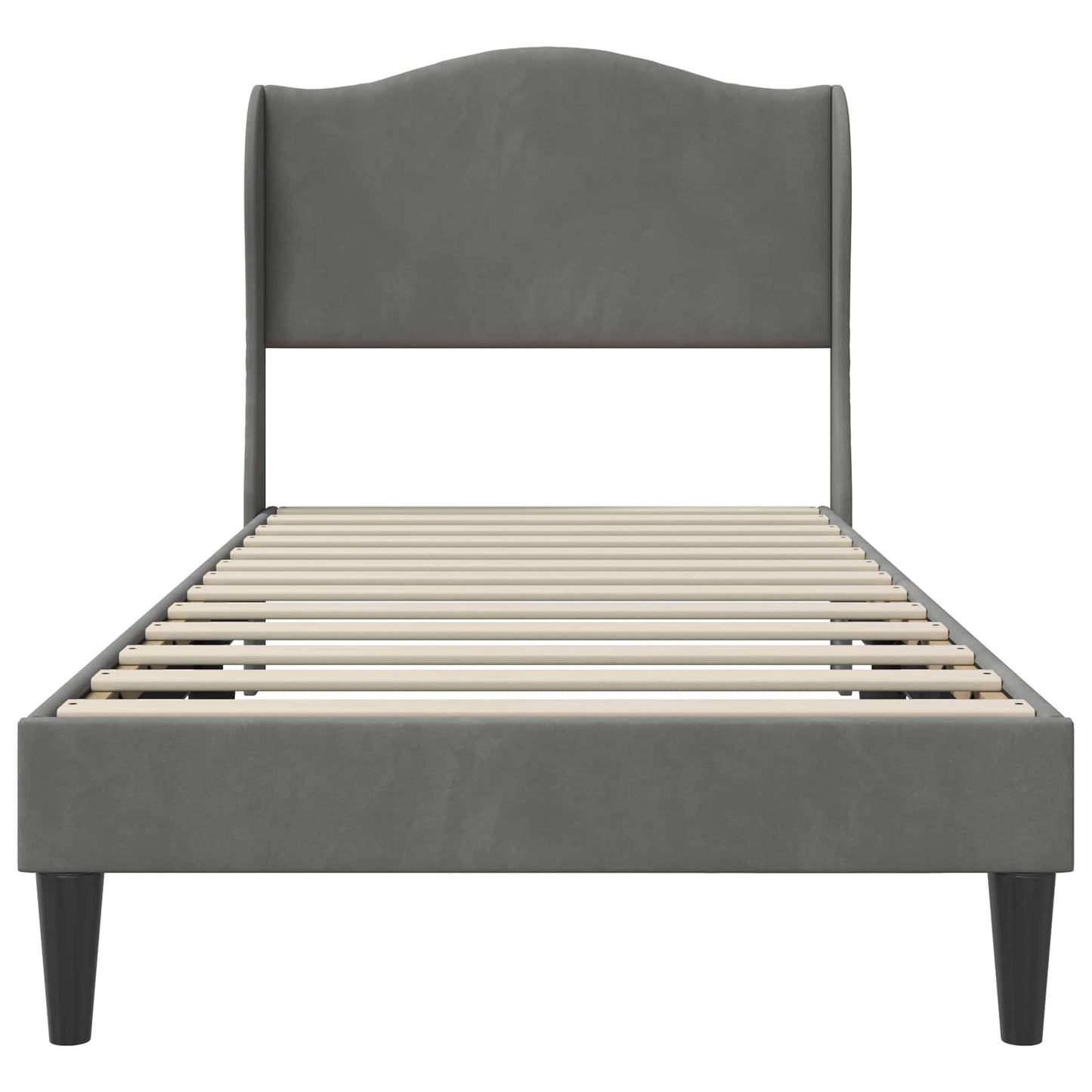 Bedframe met hoofdeinde Donkergrijs 100 x 200 cm Fluweel