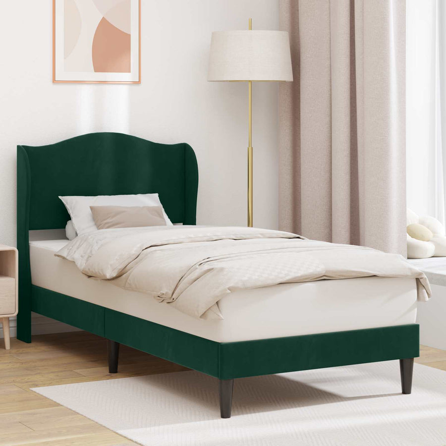 Bedframe met hoofdeinde Donkergroen 100 x 200 cm Fluweel
