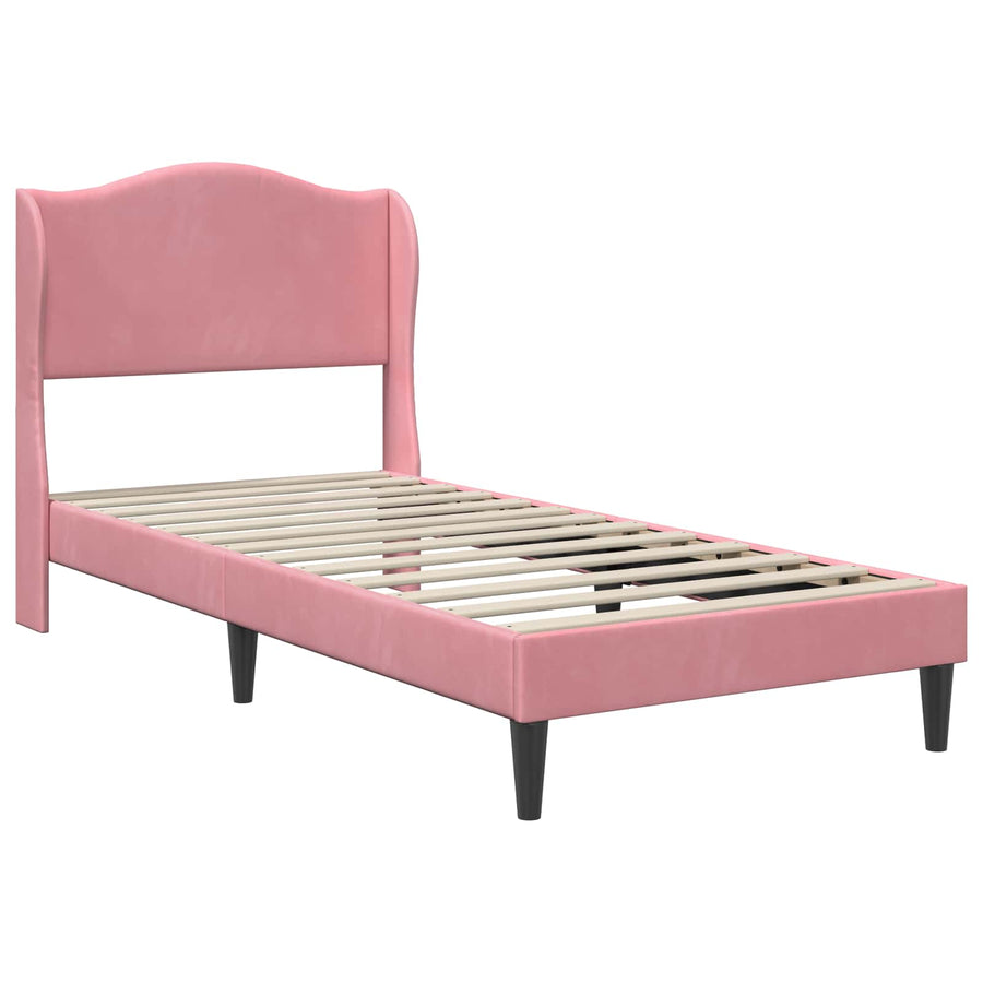 Bedframe met hoofdeinde Roze 100 x 200 cm Fluweel