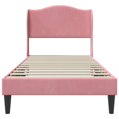 Bedframe met hoofdeinde Roze 100 x 200 cm Fluweel