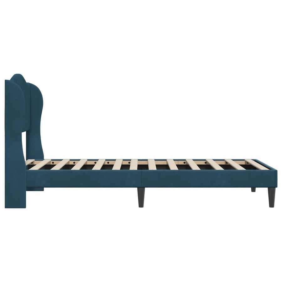 Bedframe met hoofdeinde Blauw 100 x 200 cm Fluweel