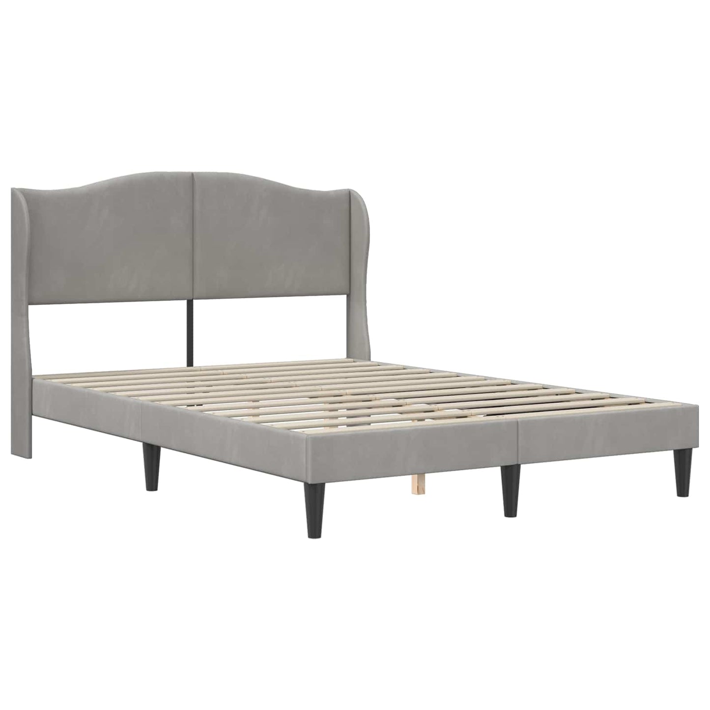 Bedframe met hoofdeinde Lichtgrijs 120 x 190 cm Fluweel