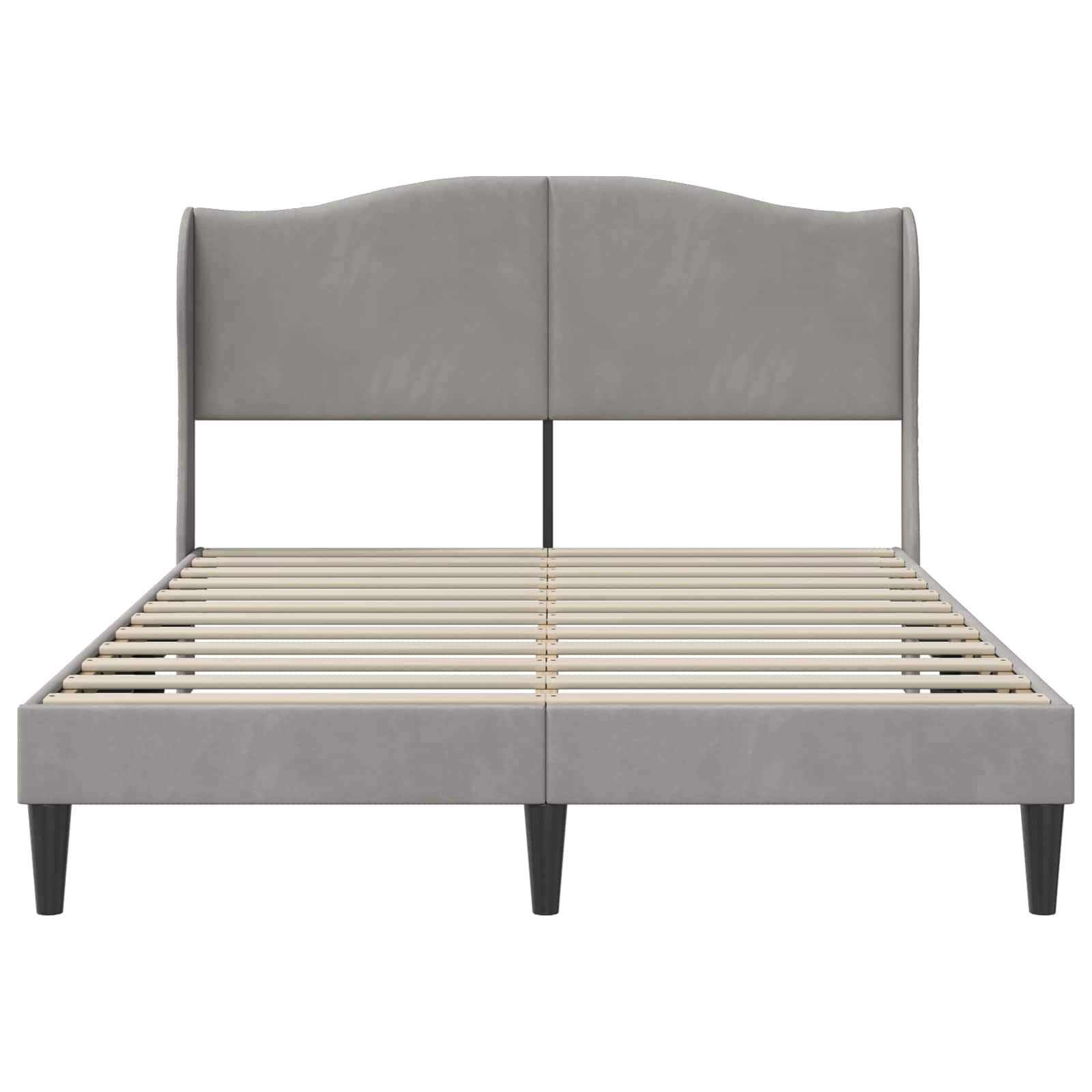 Bedframe met hoofdeinde Lichtgrijs 120 x 190 cm Fluweel