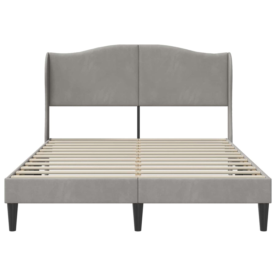 Bedframe met hoofdeinde Lichtgrijs 120 x 190 cm Fluweel