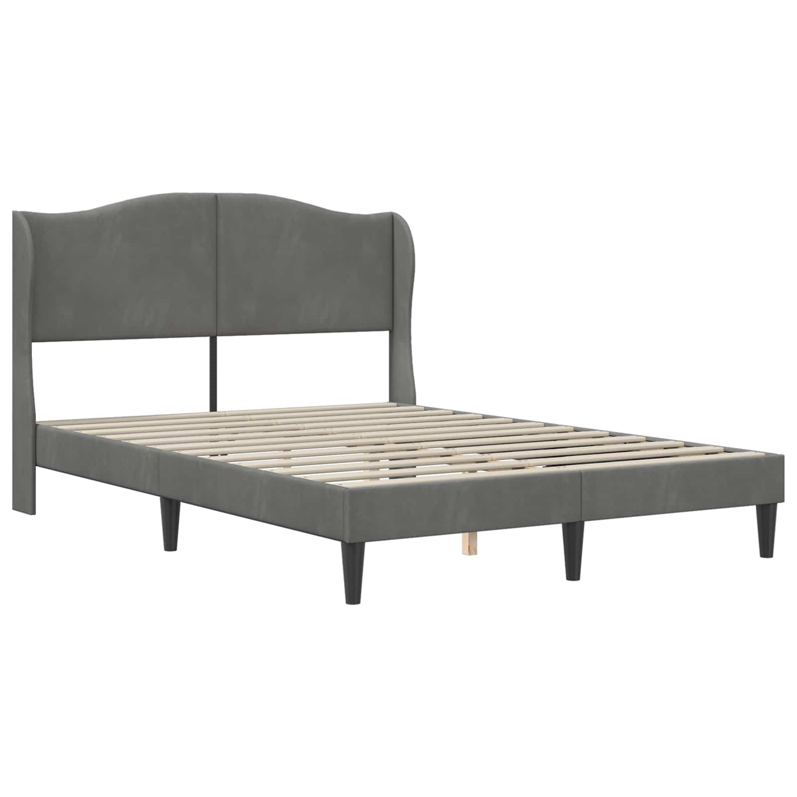Bedframe met hoofdeinde Donkergrijs 120 x 190 cm Fluweel