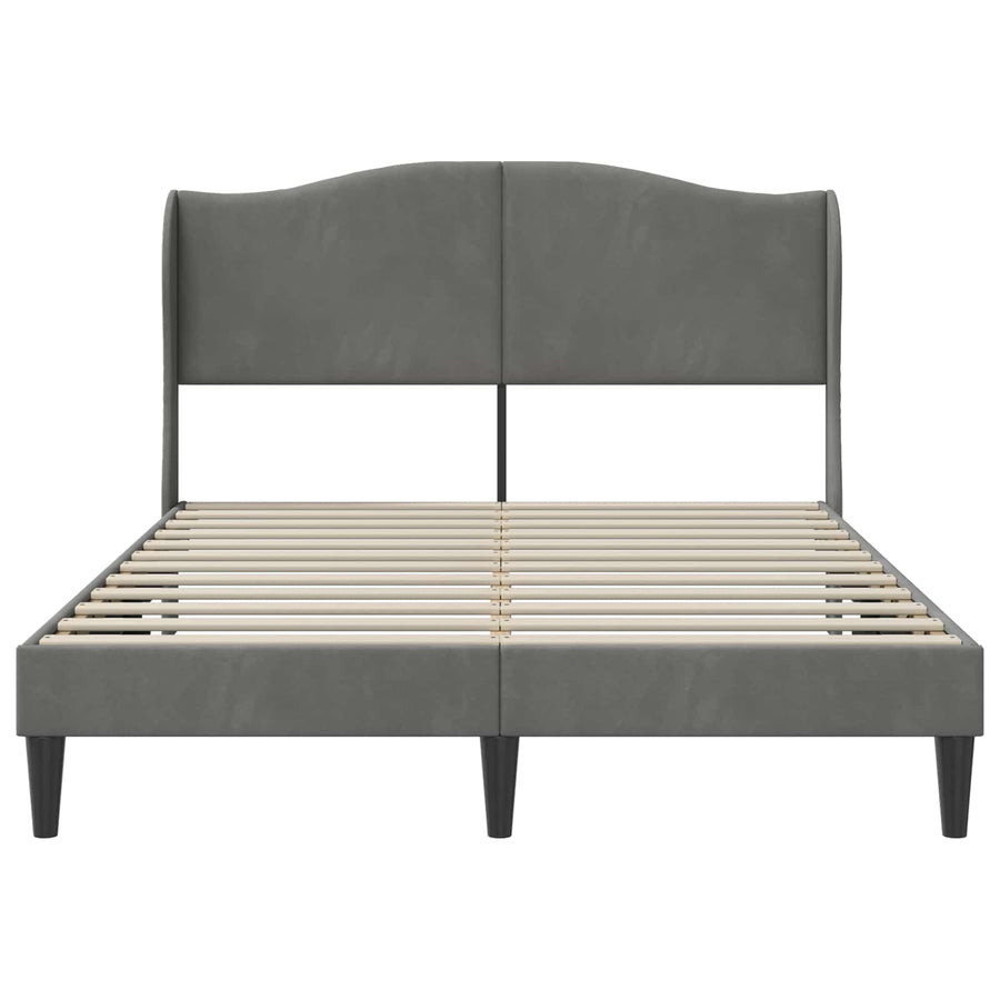 Bedframe met hoofdeinde Donkergrijs 120 x 190 cm Fluweel