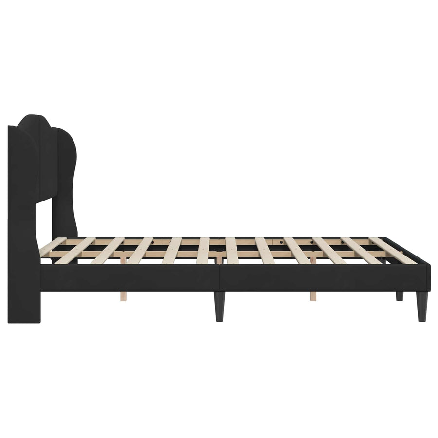 Bedframe met hoofdeinde Zwart 120 x 200 cm Fluweel