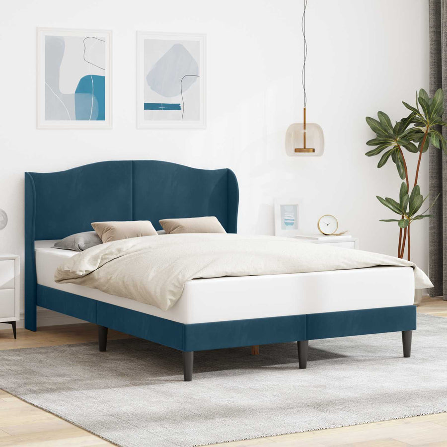Bedframe met hoofdeinde Blauw 120 x 200 cm Fluweel