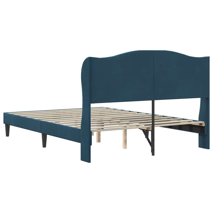 Bedframe met hoofdeinde Blauw 120 x 200 cm Fluweel