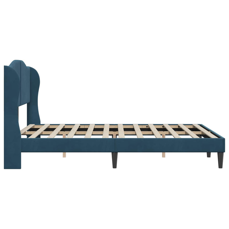 Bedframe met hoofdeinde Blauw 120 x 200 cm Fluweel