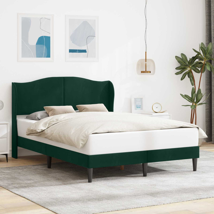 Bedframe met hoofdeinde Donkergroen 140 x 190 cm Fluweel