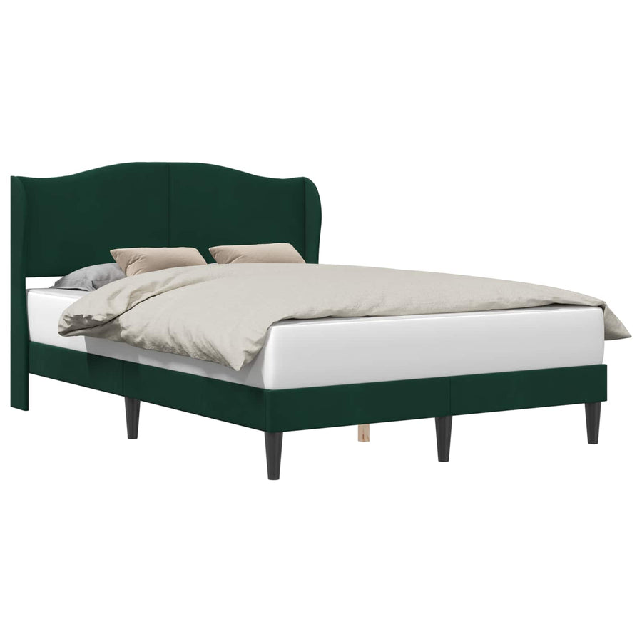 Bedframe met hoofdeinde Donkergroen 140 x 190 cm Fluweel