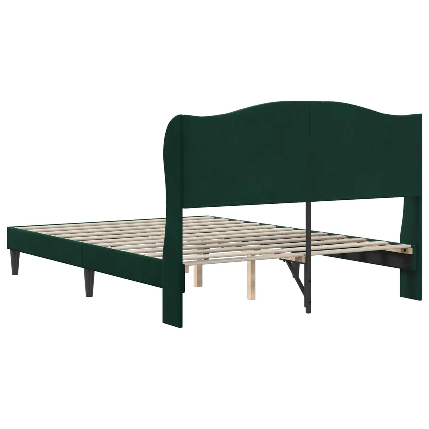 Bedframe met hoofdeinde Donkergroen 140 x 190 cm Fluweel