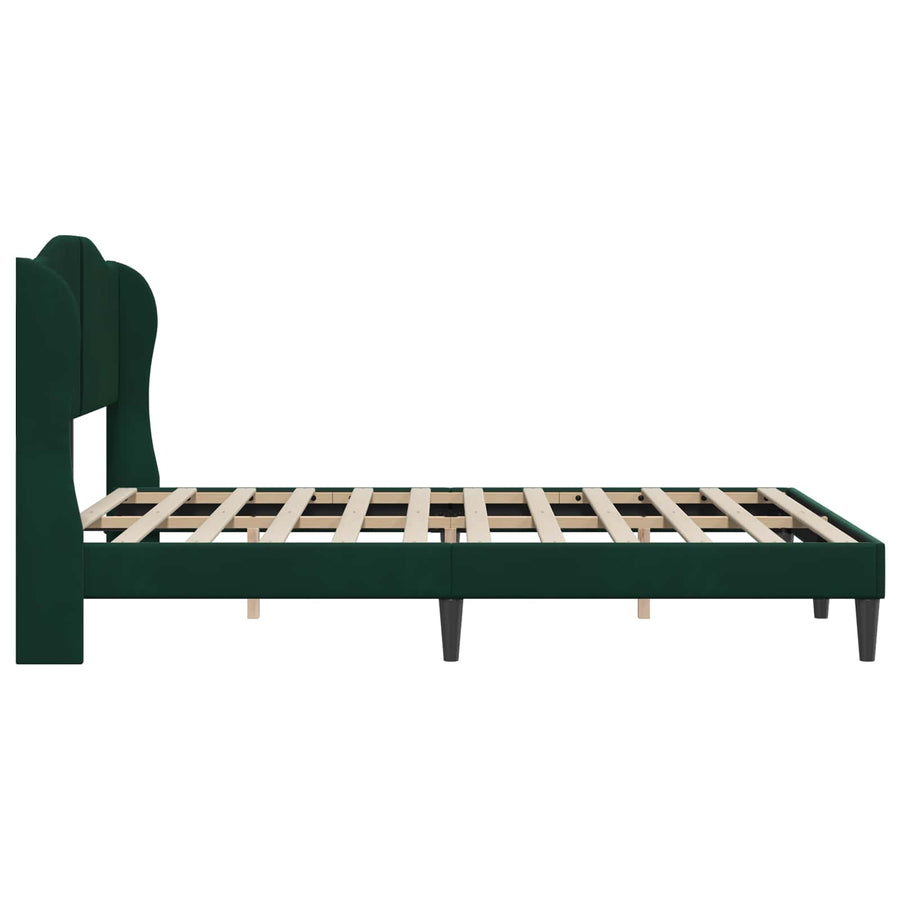 Bedframe met hoofdeinde Donkergroen 140 x 190 cm Fluweel