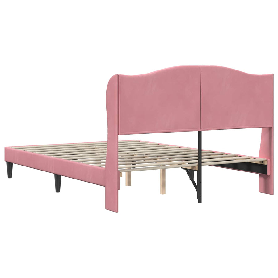 Bedframe met hoofdeinde Roze 140 x 190 cm Fluweel