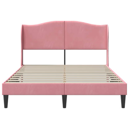 Bedframe met hoofdeinde Roze 140 x 190 cm Fluweel