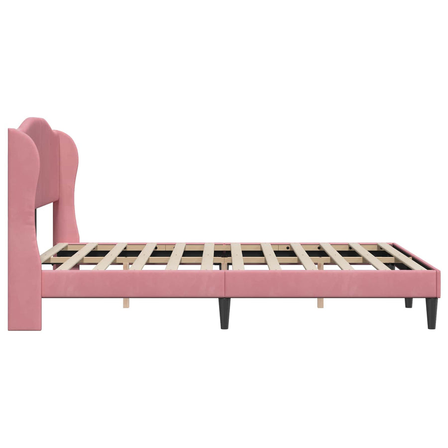 Bedframe met hoofdeinde Roze 140 x 190 cm Fluweel