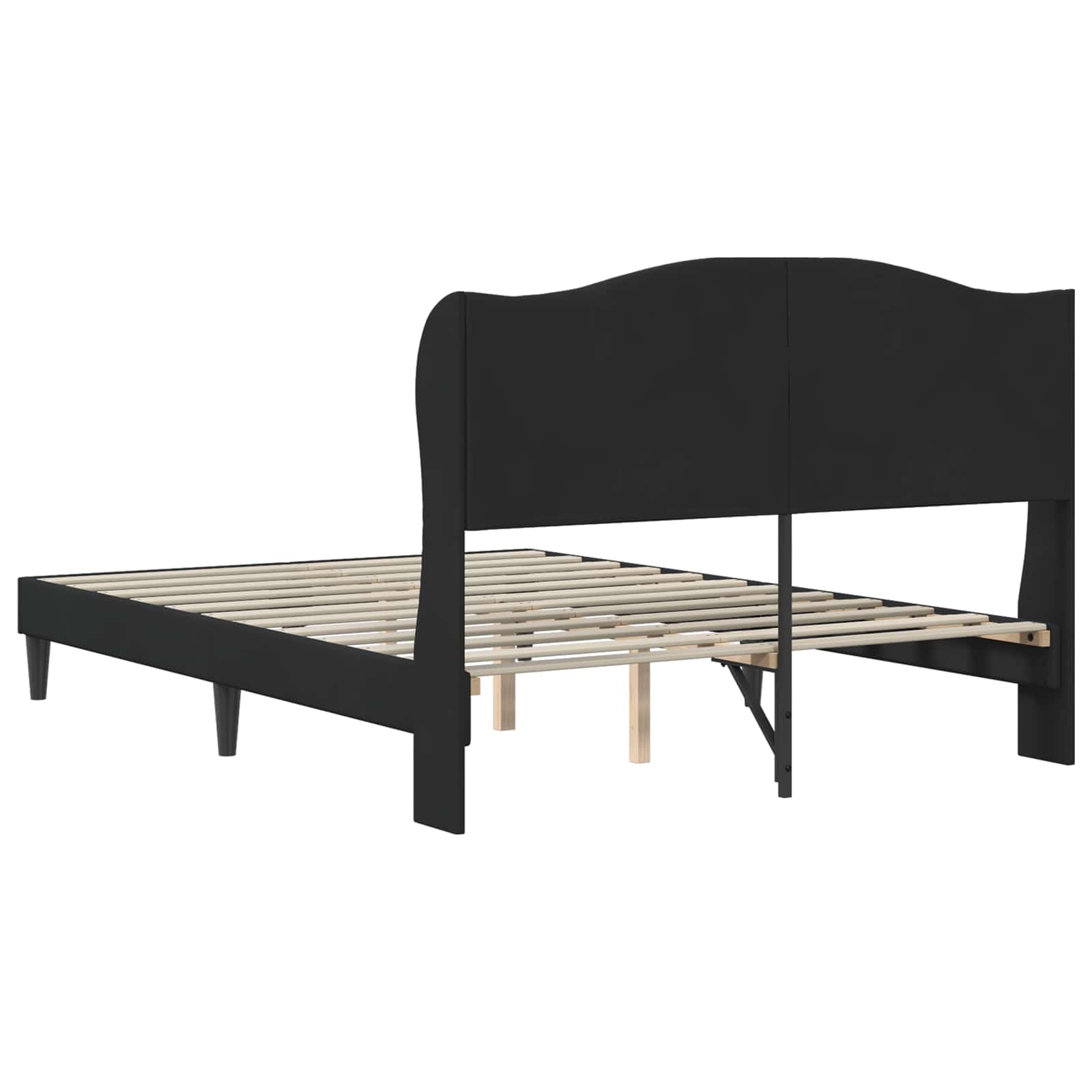 Bedframe met hoofdeinde Zwart 140 x 190 cm Fluweel