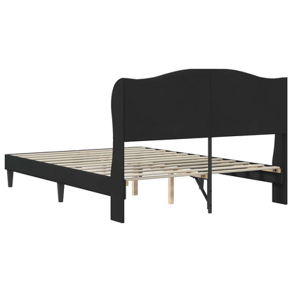 Bedframe met hoofdeinde Zwart 140 x 190 cm Fluweel