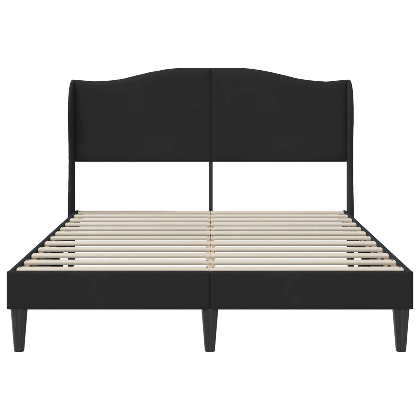 Bedframe met hoofdeinde Zwart 140 x 190 cm Fluweel