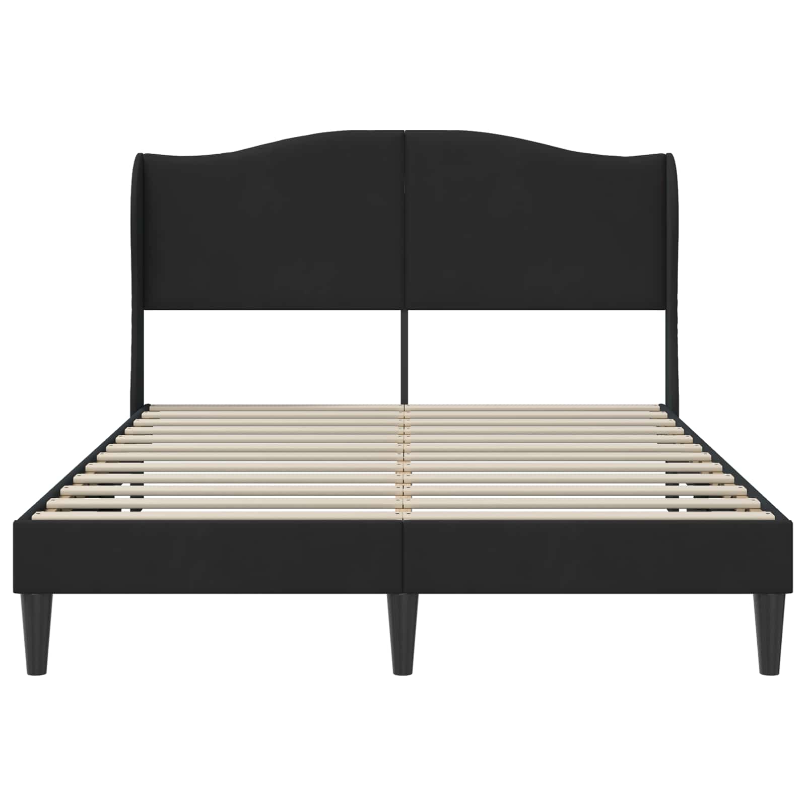 Bedframe met hoofdeinde Zwart 140 x 190 cm Fluweel