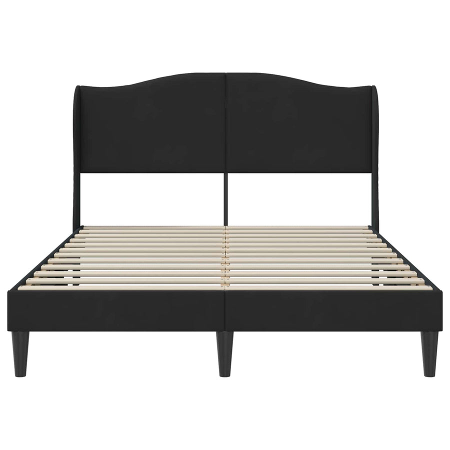 Bedframe met hoofdeinde Zwart 140 x 190 cm Fluweel