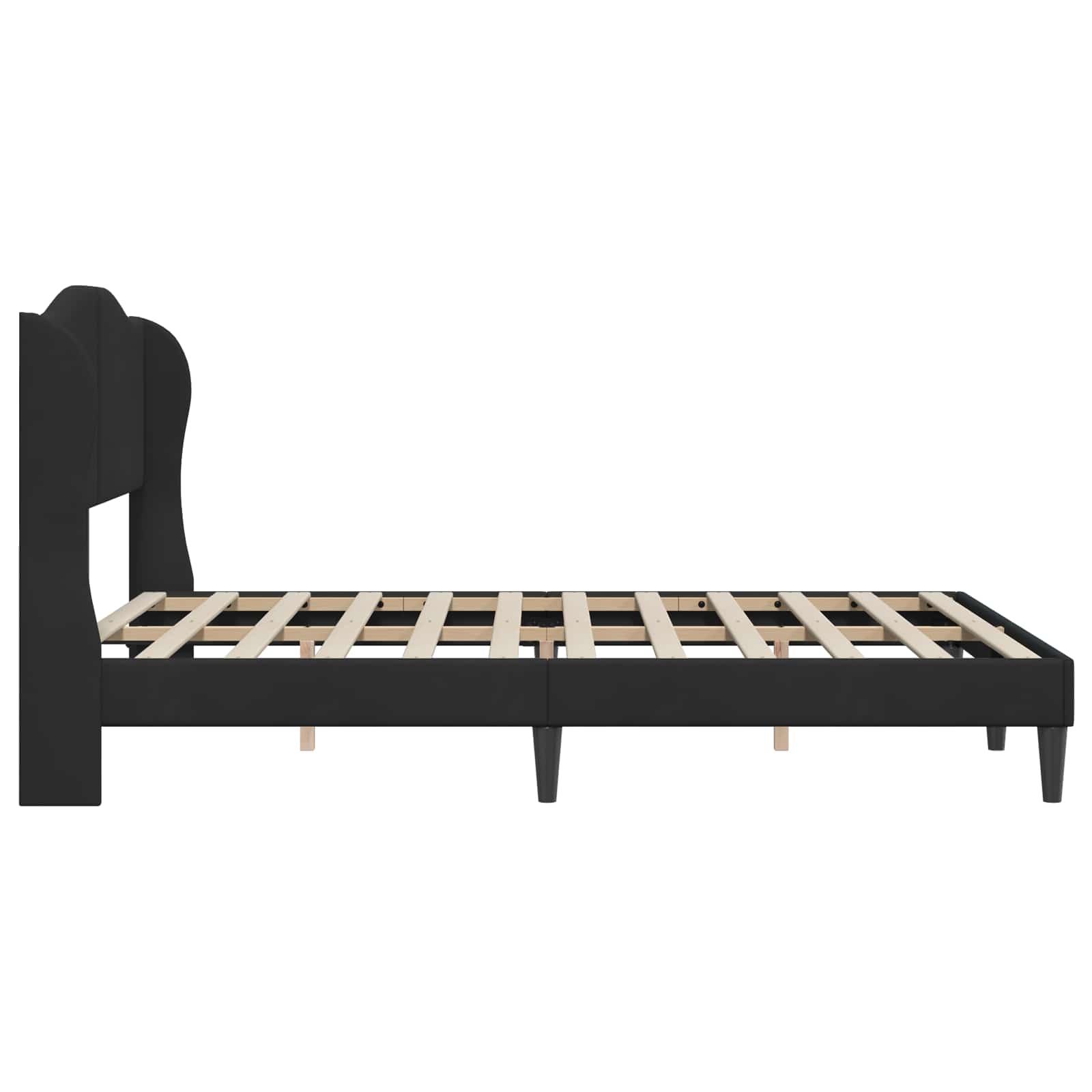 Bedframe met hoofdeinde Zwart 140 x 190 cm Fluweel