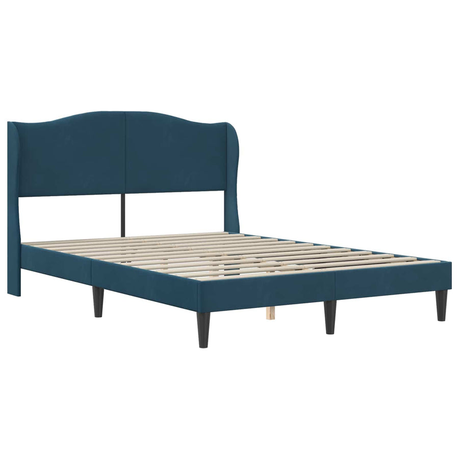 Bedframe met hoofdeinde Blauw 140 x 190 cm Fluweel